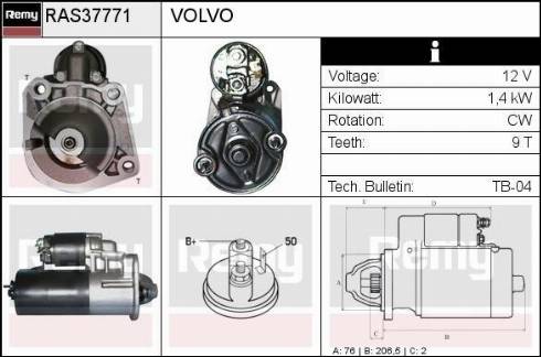 Remy RAS37771 - Стартер autospares.lv