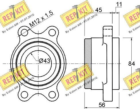 REPKIT RKB0984 - Подшипник ступицы колеса, комплект autospares.lv