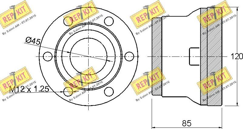 REPKIT RKB1946 - Подшипник ступицы колеса, комплект autospares.lv