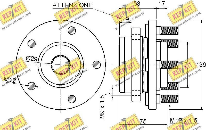 REPKIT RKB1494 - Подшипник ступицы колеса, комплект autospares.lv