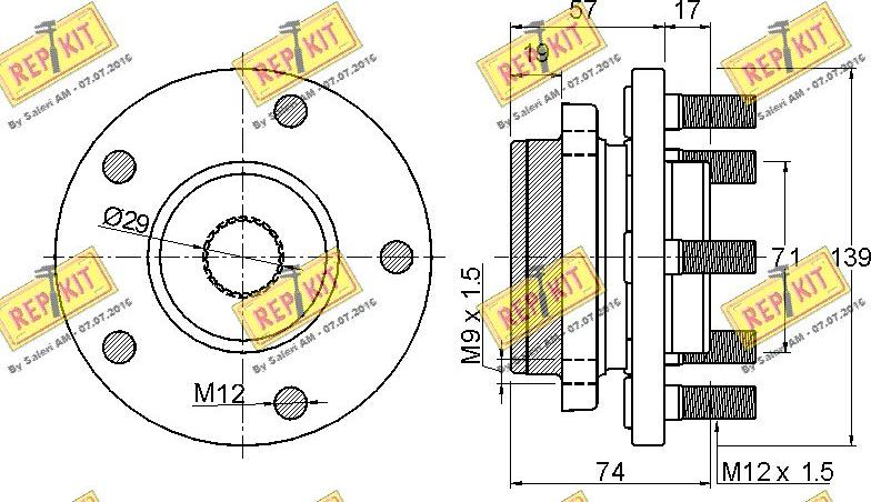 REPKIT RKB1537 - Подшипник ступицы колеса, комплект autospares.lv