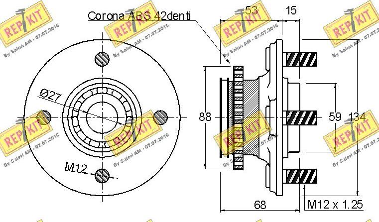 REPKIT RKB1645 - Подшипник ступицы колеса, комплект autospares.lv