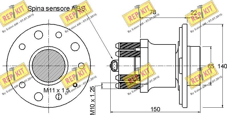 REPKIT RKB1653 - Подшипник ступицы колеса, комплект autospares.lv