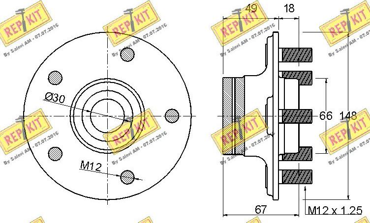 REPKIT RKB1685 - Подшипник ступицы колеса, комплект autospares.lv