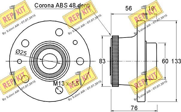 REPKIT RKB1045 - Подшипник ступицы колеса, комплект autospares.lv