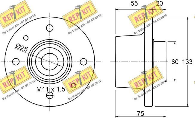 REPKIT RKB1046 - Подшипник ступицы колеса, комплект autospares.lv