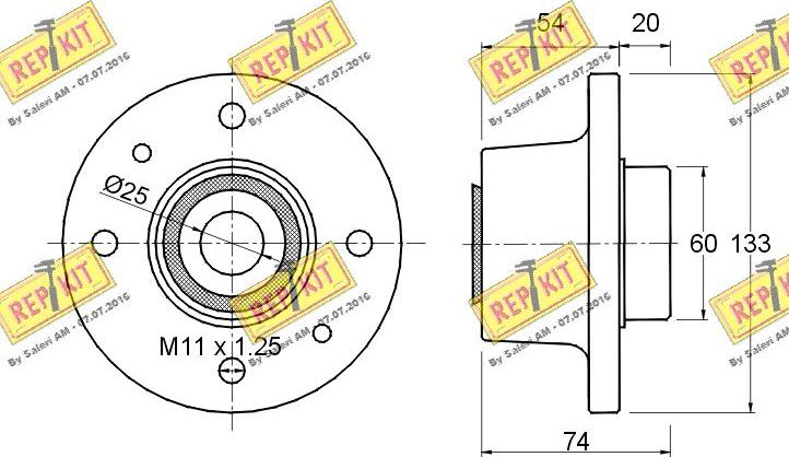 REPKIT RKB1073 - Подшипник ступицы колеса, комплект autospares.lv