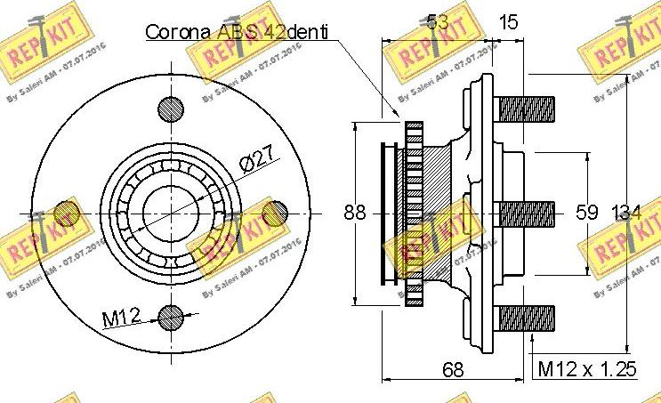 REPKIT RKB1880 - Подшипник ступицы колеса, комплект autospares.lv