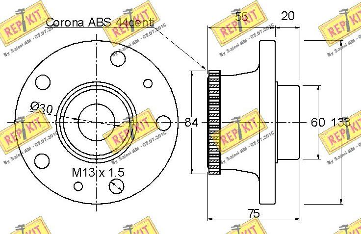 REPKIT RKB1786 - Подшипник ступицы колеса, комплект autospares.lv