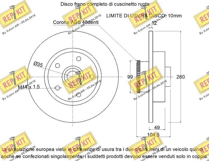 REPKIT RKB2905 - Подшипник ступицы колеса, комплект autospares.lv