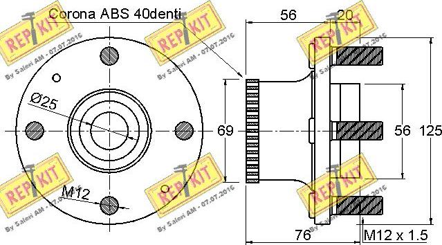 REPKIT RKB2449 - Подшипник ступицы колеса, комплект autospares.lv