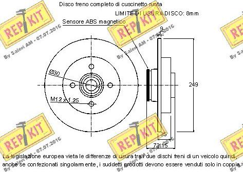 REPKIT RKB2531 - Тормозной диск autospares.lv