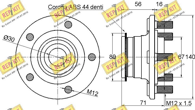 REPKIT RKB2576 - Подшипник ступицы колеса, комплект autospares.lv