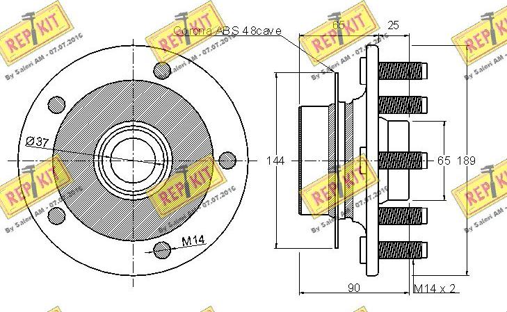 REPKIT RKB2052 - Подшипник ступицы колеса, комплект autospares.lv