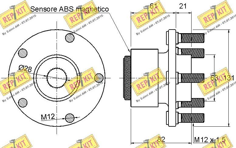 REPKIT RKB2131 - Подшипник ступицы колеса, комплект autospares.lv