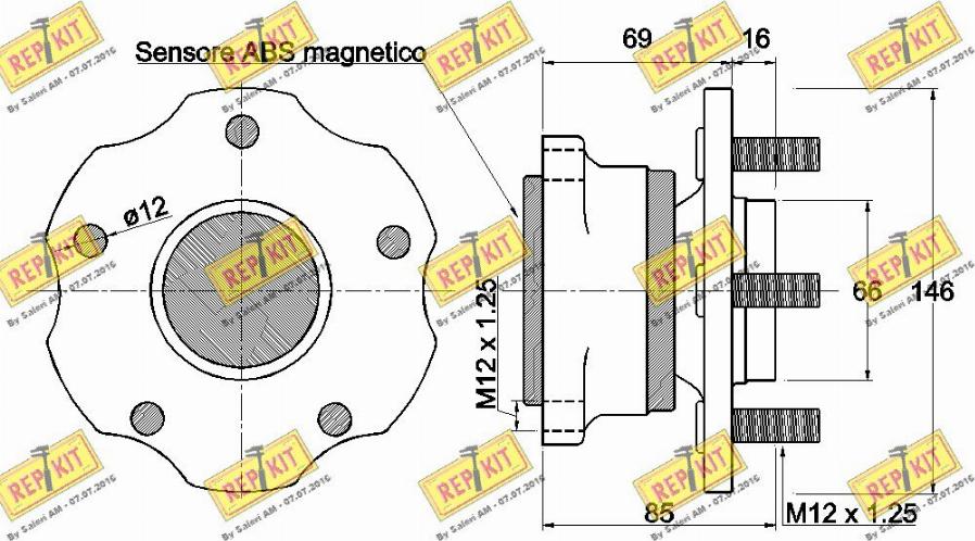 REPKIT RKB2808 - Подшипник ступицы колеса, комплект autospares.lv