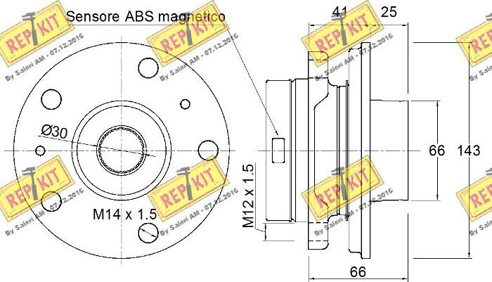 REPKIT RKB2884 - Подшипник ступицы колеса, комплект autospares.lv