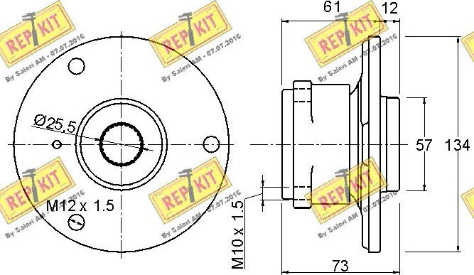 REPKIT RKB2349 - Подшипник ступицы колеса, комплект autospares.lv