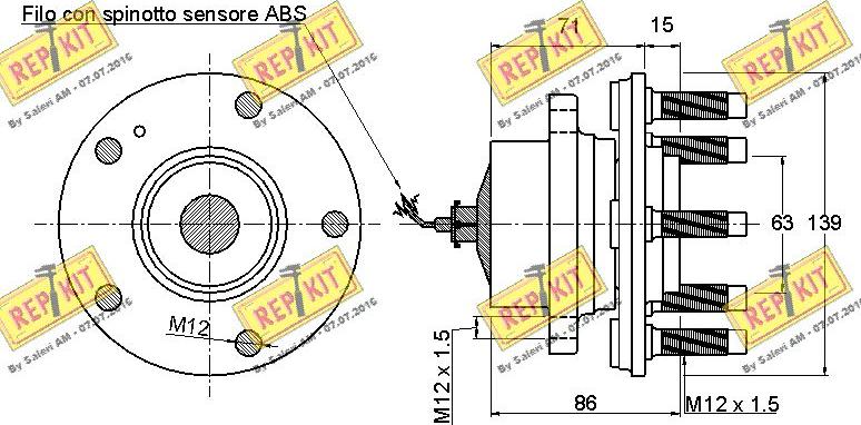 REPKIT RKB2387 - Подшипник ступицы колеса, комплект autospares.lv