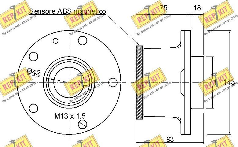 REPKIT RKB2240 - Подшипник ступицы колеса, комплект autospares.lv