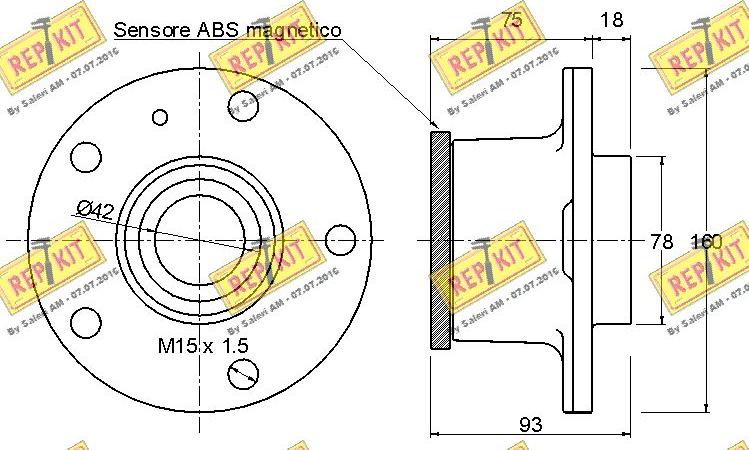 REPKIT RKB2229 - Подшипник ступицы колеса, комплект autospares.lv