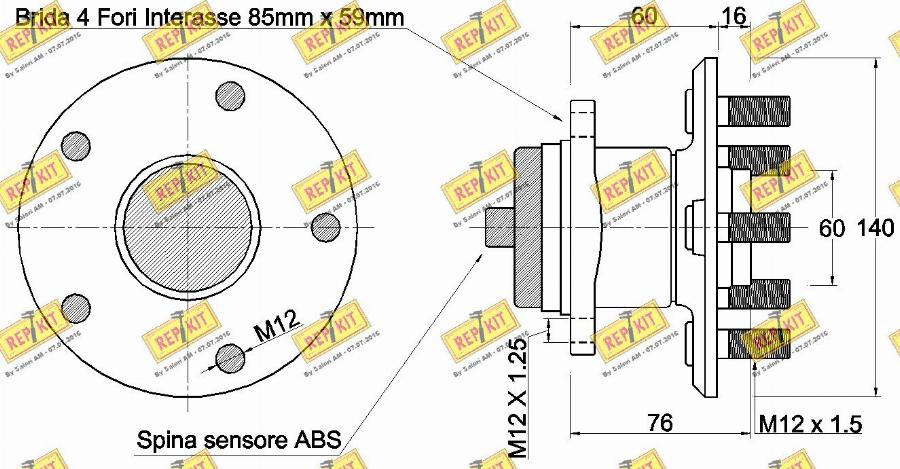 REPKIT RKB2753 - Подшипник ступицы колеса, комплект autospares.lv