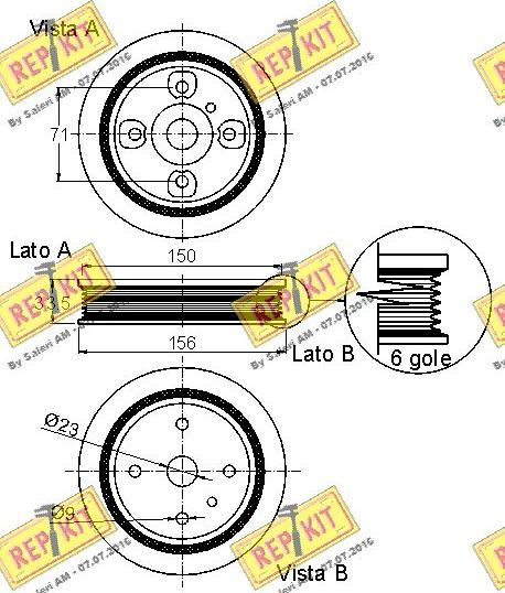 REPKIT RKT9099 - Шкив коленчатого вала autospares.lv