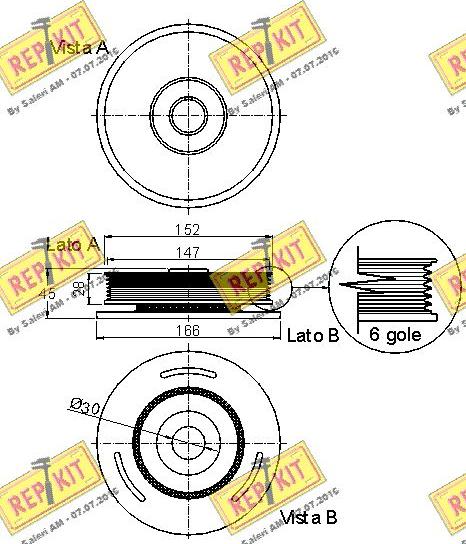 REPKIT RKT9098 - Шкив коленчатого вала autospares.lv