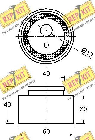 REPKIT RKT1957 - Натяжной ролик, зубчатый ремень ГРМ autospares.lv