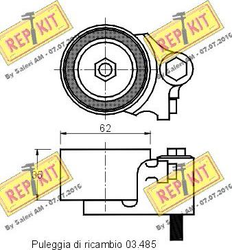 REPKIT RKT1491 - Натяжной ролик, зубчатый ремень ГРМ autospares.lv