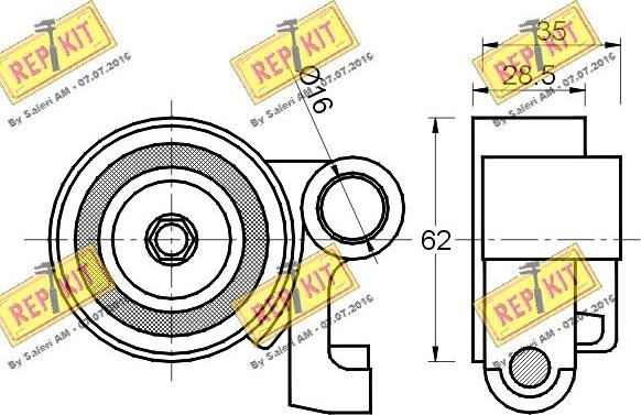 REPKIT RKT1443 - Натяжной ролик, зубчатый ремень ГРМ autospares.lv