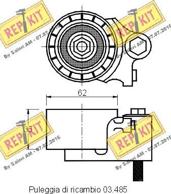 REPKIT RKT1489 - Натяжной ролик, зубчатый ремень ГРМ autospares.lv