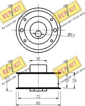 REPKIT RKT1487 - Натяжной ролик, зубчатый ремень ГРМ autospares.lv