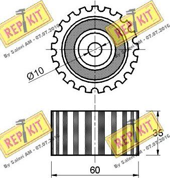 REPKIT RKT1432 - Направляющий ролик, зубчатый ремень ГРМ autospares.lv