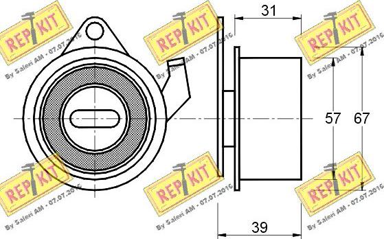 REPKIT RKT1594 - Натяжной ролик, зубчатый ремень ГРМ autospares.lv