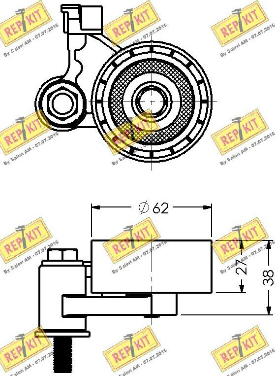 REPKIT RKT1504 - Натяжной ролик, зубчатый ремень ГРМ autospares.lv