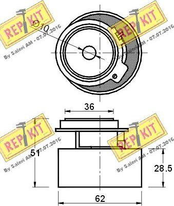 REPKIT RKT1522 - Натяжной ролик, зубчатый ремень ГРМ autospares.lv