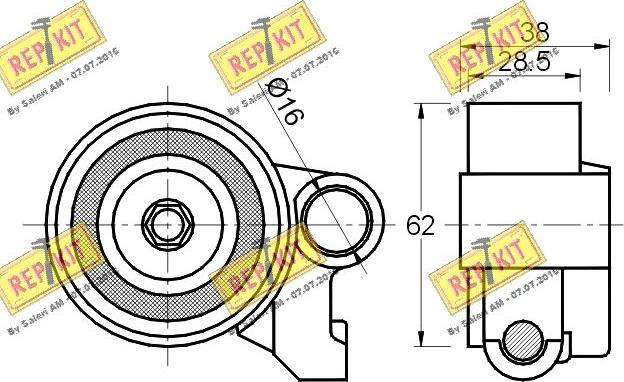 REPKIT RKT1617 - Натяжной ролик, зубчатый ремень ГРМ autospares.lv