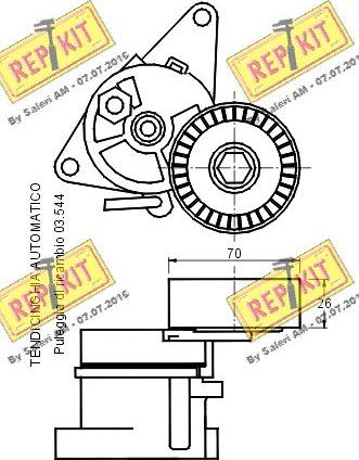 REPKIT RKT1625 - Натяжитель, поликлиновый ремень autospares.lv