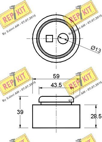 REPKIT RKT1091 - Натяжной ролик, зубчатый ремень ГРМ autospares.lv