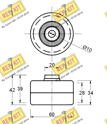 REPKIT RKT1092 - Направляющий ролик, зубчатый ремень ГРМ autospares.lv