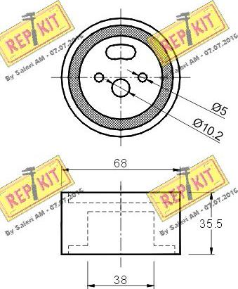 REPKIT RKT1045 - Натяжной ролик, зубчатый ремень ГРМ autospares.lv