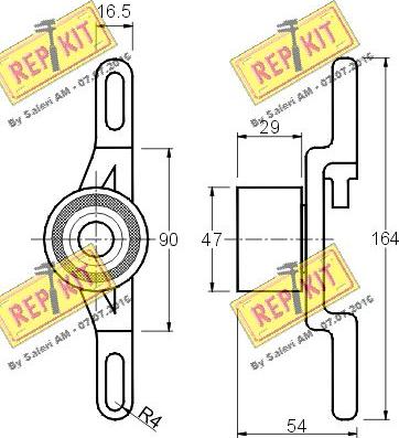 REPKIT RKT1046 - Натяжной ролик, зубчатый ремень ГРМ autospares.lv