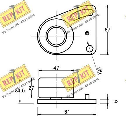 REPKIT RKT1052 - Натяжной ролик, зубчатый ремень ГРМ autospares.lv