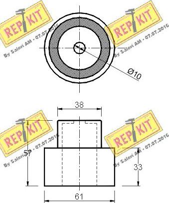 REPKIT RKT1080 - Направляющий ролик, зубчатый ремень ГРМ autospares.lv