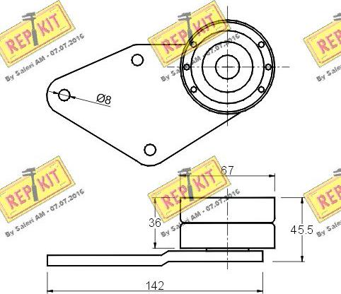 REPKIT RKT1036 - Направляющий ролик, зубчатый ремень ГРМ autospares.lv