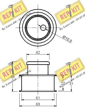 REPKIT RKT1026 - Натяжной ролик, зубчатый ремень ГРМ autospares.lv