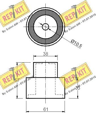 REPKIT RKT1079 - Направляющий ролик, зубчатый ремень ГРМ autospares.lv