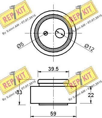 REPKIT RKT1076 - Натяжной ролик, зубчатый ремень ГРМ autospares.lv