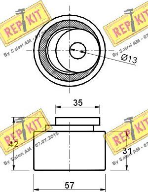 REPKIT RKT1118 - Натяжной ролик, зубчатый ремень ГРМ autospares.lv